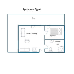 rozkład miejsc w apartamencie nad morzem Bałtyckim